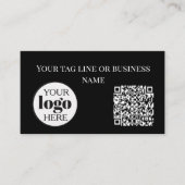QR Code Logo Black Simple 名刺 (正面)