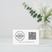 QR Code Logo Black White Modern 名刺 (スタンド正面)