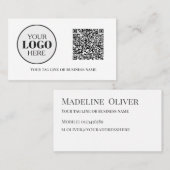 QR Code Logo Black White Modern 名刺 (正面/裏面)