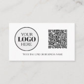 QR Code Logo Black White Modern 名刺 (正面)