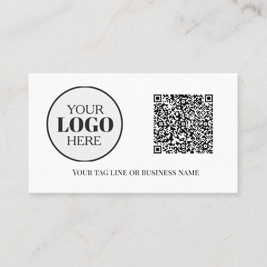 QR Code Logo Black White Modern 名刺 (正面)