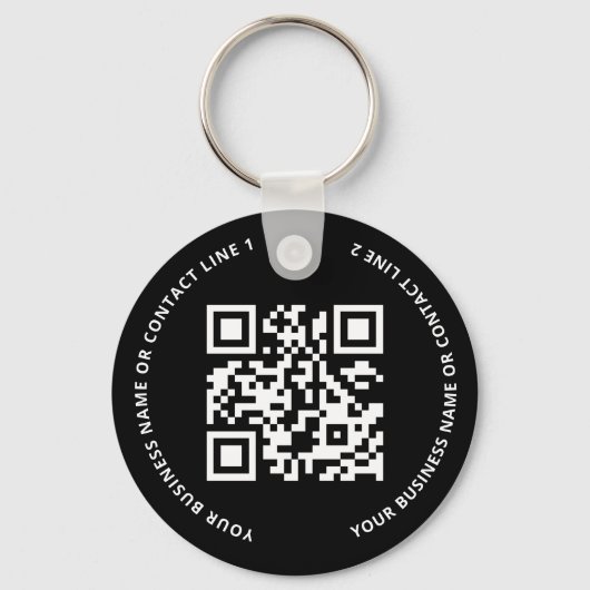 QR Code Logo Business Black キーホルダー (正面)