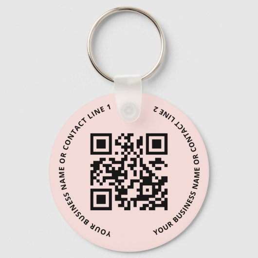QR Code Logo Business Blush Pink キーホルダー (正面)