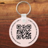 QR Code Logo Business Blush Pink キーホルダー (正面)