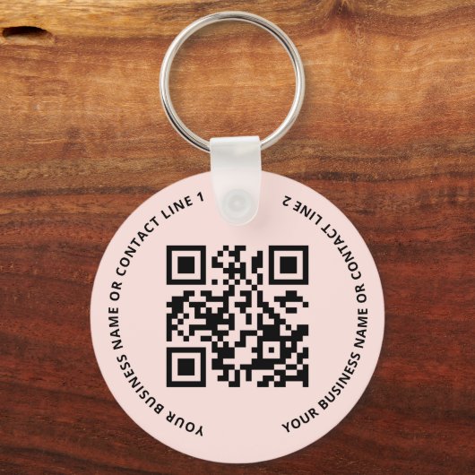 QR Code Logo Business Blush Pink キーホルダー (正面)