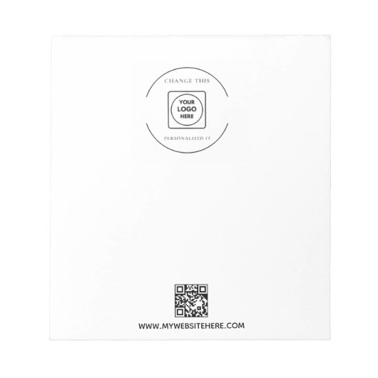 QR Code Logo Business Branding Promo Notepad ノートパッド (正面)