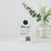 QR Code & Logo Holographic Glitter Thank You 名刺 (スタンド正面)
