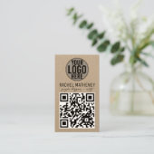 QR Code Logo Modern Kraft Simple Professional 名刺 (スタンド正面)