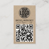 QR Code Logo Modern Kraft Simple Professional 名刺 (正面)