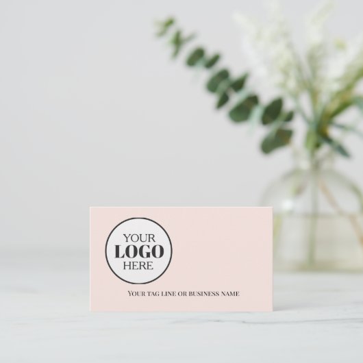 QR Code Logo Simple Soft Pink 名刺 (スタンド正面)