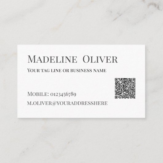 QR Code Logo Simple Soft Pink 名刺 (裏面)