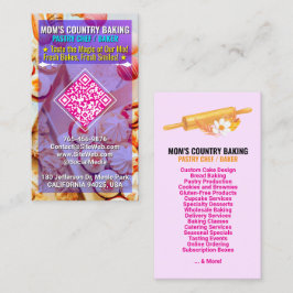 QR Code, Logo & Slogan (Handmade Chef) Cake Bakery 名刺