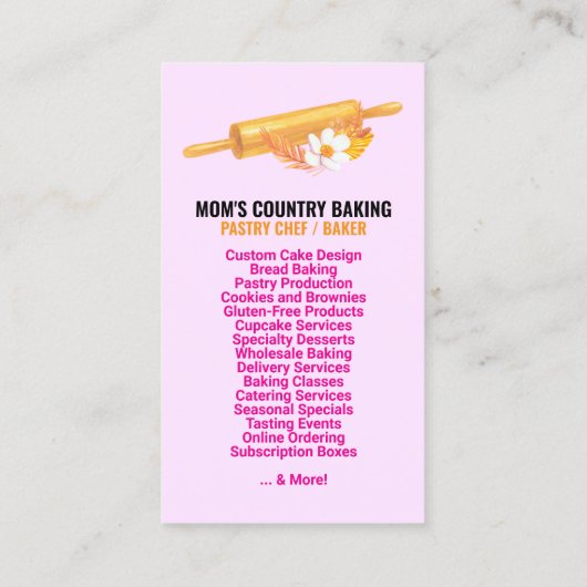 QR Code, Logo & Slogan (Handmade Chef) Cake Bakery 名刺 (裏面)