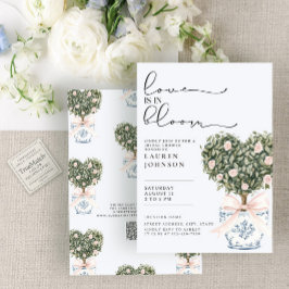 QR Code Love in Bloom Chinoiserie Bridal Shower 招待状