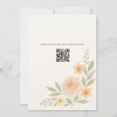 QR Code Love in Bloom Floral Bridal Shower 招待状 (裏面)