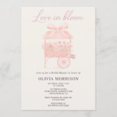 QR Code Love in Bloom Flower Market Bridal Shower 招待状 (正面)
