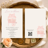 QR Code Love in Bloom Flower Market Bridal Shower 招待状