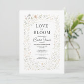 QR Code Love in Bloom Wildflower Bridal Shower 招待状 (スタンド正面)