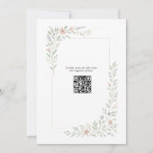 QR Code Love in Bloom Wildflower Bridal Shower 招待状 (裏面)