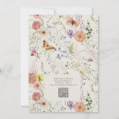 QR Code Love Is In Bloom Wildflower Bridal Shower 招待状 (裏面)