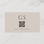 QR Code Luxury Boutique Taupe Neutral 名刺 (裏面)