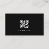 QR Code Luxury Minimalist Professional Black White 名刺 (裏面)