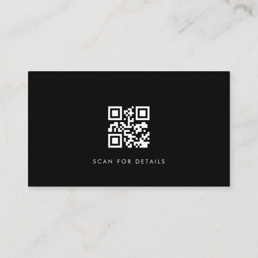 QR Code Luxury Minimalist Professional Black White 名刺 (裏面)