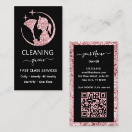 QR code Maid Rose Pink Cleaning Service 名刺