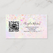 QR Code Marbled Makeup Artist Holographic Glitter 名刺 (裏面)
