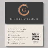 QR Code Massage Therapist Modern Minimalist 名刺