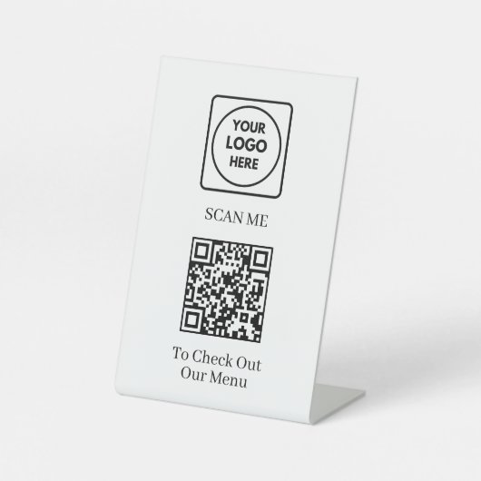 QR Code Menu | Custom Contactless Business Display 台座サイン (正面)
