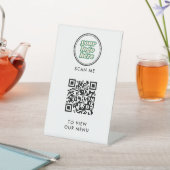 QR Code Menu | Logo white Contactless Modern 台座サイン (インサイチュ)