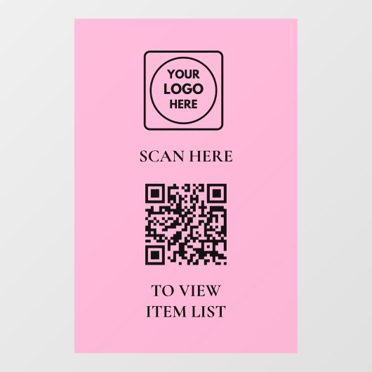 QR Code Menu Scan Business Pro door sign ウィンドウサイン (シート)