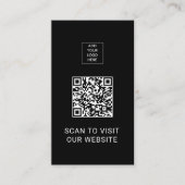 QR Code Minimalist Black Custom Logo Networking 名刺 (正面)