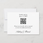 QR Code Minimalist Classic Black White RSVP Card (正面)