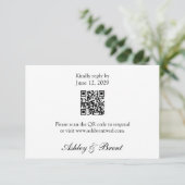 QR Code Minimalist Classic Black White RSVP Card (スタンド正面)