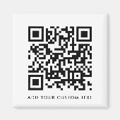 QR Code Minimalist Clean Simple White Custom Text マグネット (正面)