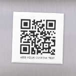 QR Code Minimalist Clean Simple White Custom Text マグネット<br><div class="desc">A simple custom white QR code magnet template in a modern minimalist style which can be easily updated with your QR code and custom text,  eg. scan me to...  #QRcode #magnet #business</div>