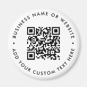 QR Code Minimalist Clean Simple White Round マグネット (正面)