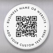 QR Code Minimalist Clean Simple White Round マグネット