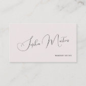 QR code minimalist elegant name script blush 名刺 (正面)