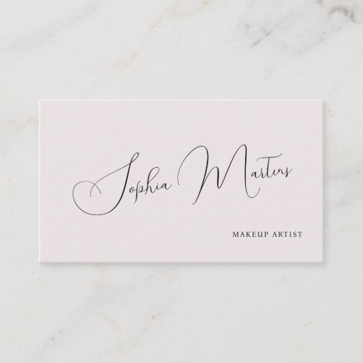 QR code minimalist elegant name script blush 名刺 (正面)