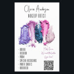 QR Code Modern Beauty Swatch Makeup Artist チラシ<br><div class="desc">Modern Makeup Artist Beauty Swatch Business Collection - A clean and simple custom beauty business collection with pops of color provided by bright eye shadow swatches. Purple, pink, and blue eye shadow swatches make this collection perfect for the beauty professional that wants to stand out in the best way. This...</div>