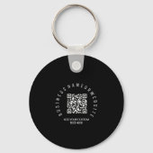 QR Code modern, Black Business logo Round キーホルダー (正面)