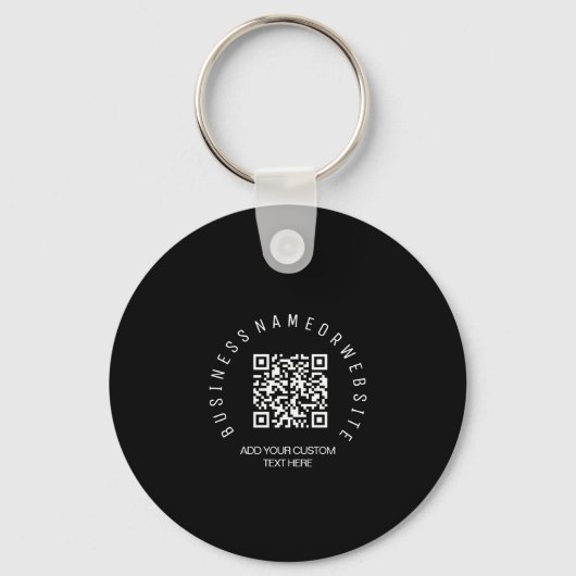 QR Code modern, Black Business logo Round キーホルダー (正面)