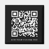 QR Code | Modern Black Custom Text Minimal マグネット (正面)