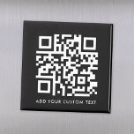 QR Code | Modern Black Custom Text Minimal マグネット<br><div class="desc">A simple custom black QR code magnet template in a modern minimalist style which can be easily updated with your QR code and custom text,  eg. scan me to...  #QRcode #magnet #business</div>