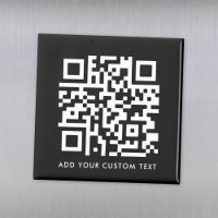 QR Code | Modern Black Custom Text Minimal