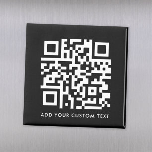 QR Code   Modern Black Custom Text Minimal マグネット