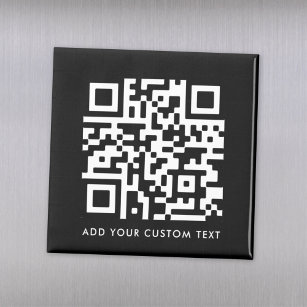 QR Code   Modern Black Custom Text Minimal マグネット